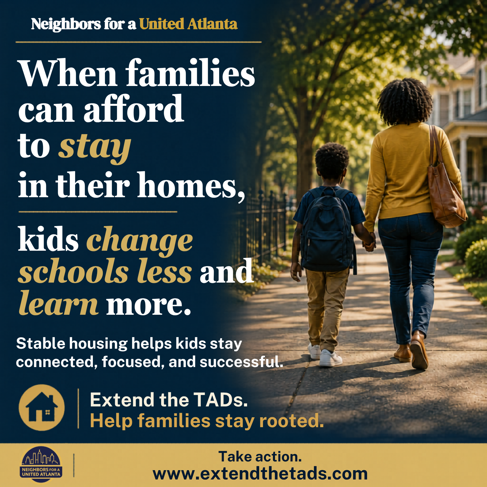 When families can afford to stay in their homes, kids change schools less and learn more.
